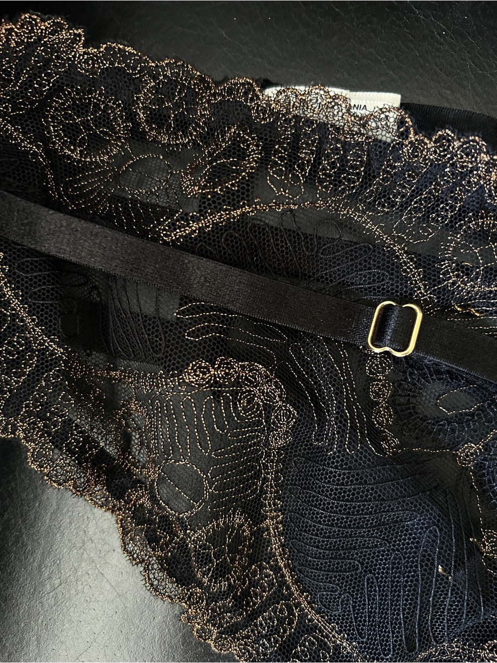 Bordelle Tierra High Waist Thong with Gold Ring Detail - Picture 3 of 10